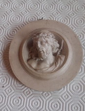 medaillon religieux criste platre  xix