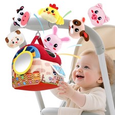 Jouet Montessori Bébé et Enfant Ferme Sensoriel en Coton - Grange, Hochets, A...