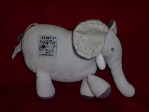 Doudou grelot eléphant gris - eléphant,
