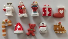 10 Fèves Noël, Cadeau, Bonhomme de Neige. Lot 7 ?