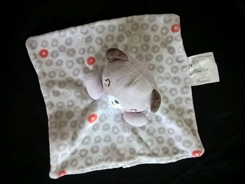 Doudou plat ours gris - , rouge