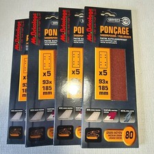 ? 20 bandes patins corindon abrasif ponçage 93 x 185 mm grains 80 auto (P124) 