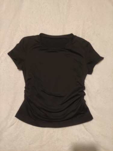 Shirt femme noir col rond - col,