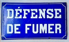 RARE plaque émaillée d'utilité Défense de Fumer Grand Format XXL 70x40cm