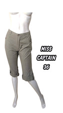Miss Captain Taille 36 Superbe pantacourt beige femme en coton