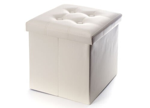 Pouf salon récipient cuir - récipient,