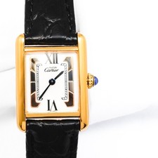 Montre pour femmes CARTIER Mast Tank SM Trinity Dial or argent