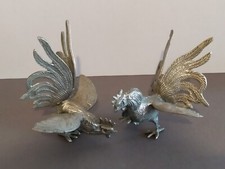 ENSEMBLE DE DEUX COQS EN METAL