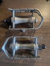 Paire de pédales vélo de route course ancien vintage aluminium