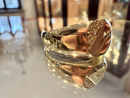 Bague jaune 18kt design - en,