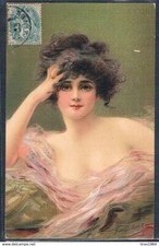 C116 a/s VALLET-BISSON FEMME Décolleté VOILE LADY veiled DEEP NECKLINE GLAMOUR