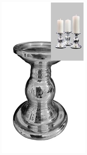 Lot bougeoirs argenté ikea - 2,