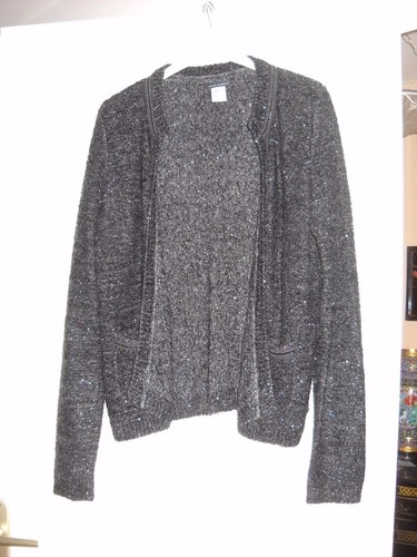 Cardigan gilet noir lurex - gilet,