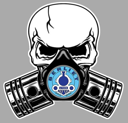 Berliet pistons skull sticker - pistons-skull,