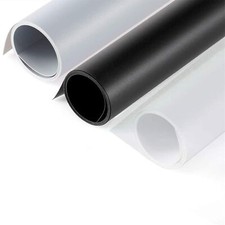 Lot de 3 toiles de fond en PVC - Imperméable - Mat - Pour studio photo portra...