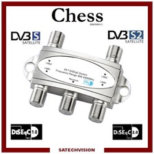 Commutateur DiSEqC 4/1 Chess, 4 Entrées Satellites 1 Sortie Récepteur HD 3D 4K