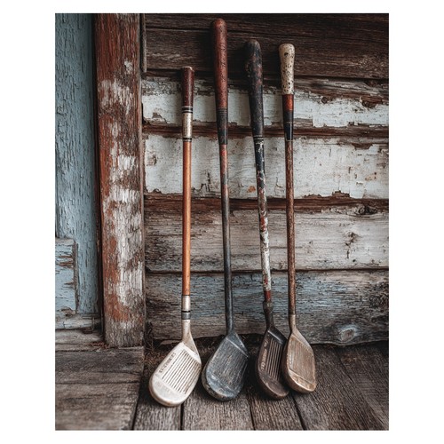 Affiche rustique clubs golf - clubs, de