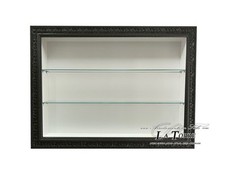 Vitrine Murale Bacheca Style Baroque Cadre Noir Brillant Boîte Porte TV