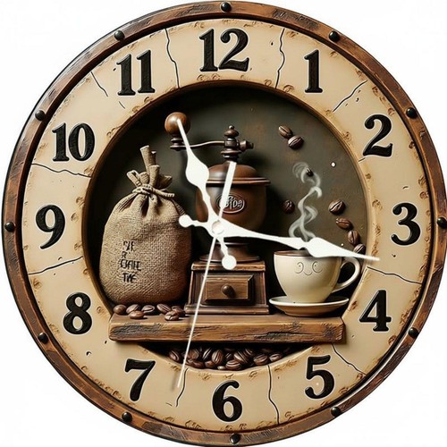 Horloge murale ronde - en, bois