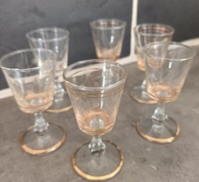 Vintage: lot de 6 anciens et jolis petits verres à liqueur C71
