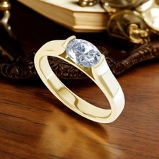 Bague diamant taille ovale or