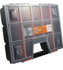 Boîte mallette de rangement outils, vis, bricolage 39 x 29 cm x 6,5 cm