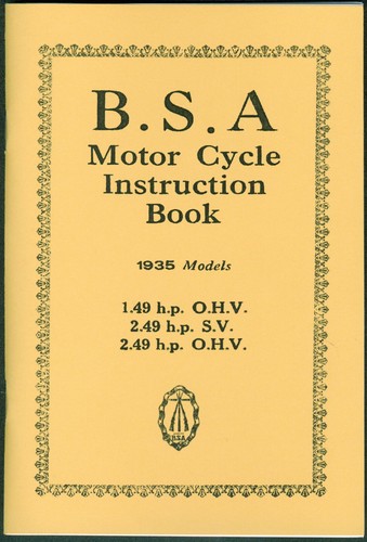 Manuel moto bsa 1935 - bsa,