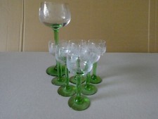 Lot de 6 MINIS Verres à Pied  Alsace  Gravés Hauteur 9,5 cm  kirsch Mirabelle