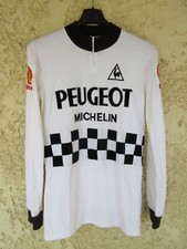 Maillot cycliste PEUGEOT MICHELIN SHELL 1982 vintage LE COQ SPORTIF shirt trikot