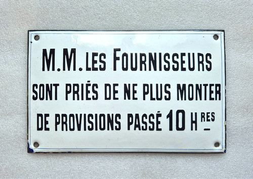 Plaque émaillée utilité - plaque, d'utilité