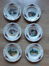 6 ASSIETTES CREUSE SARREGUEMINES OBERNAI