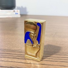 Boîte égyptienne vintage en laiton – Émaillée Rê-Horakhty – Années 60