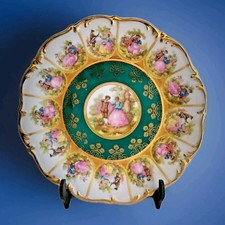 Superbe assiette en fine porcelaine DW germany décor vieux carlsbad 1925