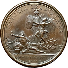 Médaille Louis XIV (1643-1715 ) bataille de la Marsaille par Mauger 1693