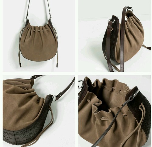 Zara leather bucket - bucket, bag