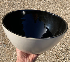 Coupe saladier céramique Elchinger noir et blanc 1960