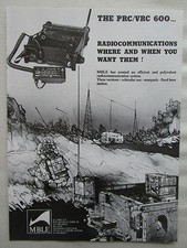 7/1981 PUB MBLE RADIO MILITAIRE PRC/VRC-600 RADIOCOMMUNICATIONS ARMEE BELGE AD