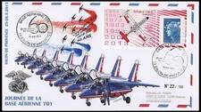 PAF13-2 FDC PATROUILLE DE FRANCE 1953-2013 BA 701 Salon REPUBLIC F-84 - ALPHAJET