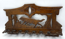Antique german black forest pipe holder Mid-1900's woodwork