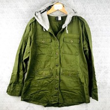 Divided Veste Utility Femme 42 Vert Gris Capuche 4 Poches Field Boutons Pleinair