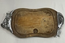 Plateau bois vintage tête