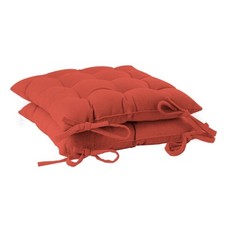 2x place Chaise jardin Siège coussins coton polyester Salon extérieur Paprika