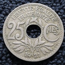 France – 1921 – 25 centimes Lindauer non souligné (N1846) TB