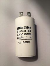 Condensateur Permanent Demarrage Moteur 8µF 8UF 8MF 450V 5% à cosses Ø35 x 63mm	