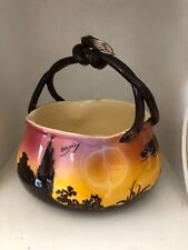 ANCIEN GRAND PANIER BERTY DECOR CIGALE SIGNATURE AUX CLEFS vintage