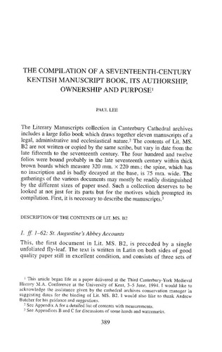 The compilation 17thc - of, a