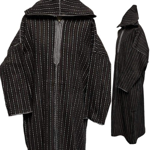 Marocain marron rayé laine - marocain,