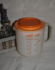 ?TUPPERWARE Pichet Gradué Bol Batteur Mélangeur 1.2 L Complet Orange Ancien