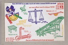 TINTIN / Hergé    Buvard ALSA    JEU  ALSASTICKS   CHEQUE TINTIN  TTBE