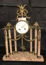 Pendule 6 colonnes de style Louis XVI